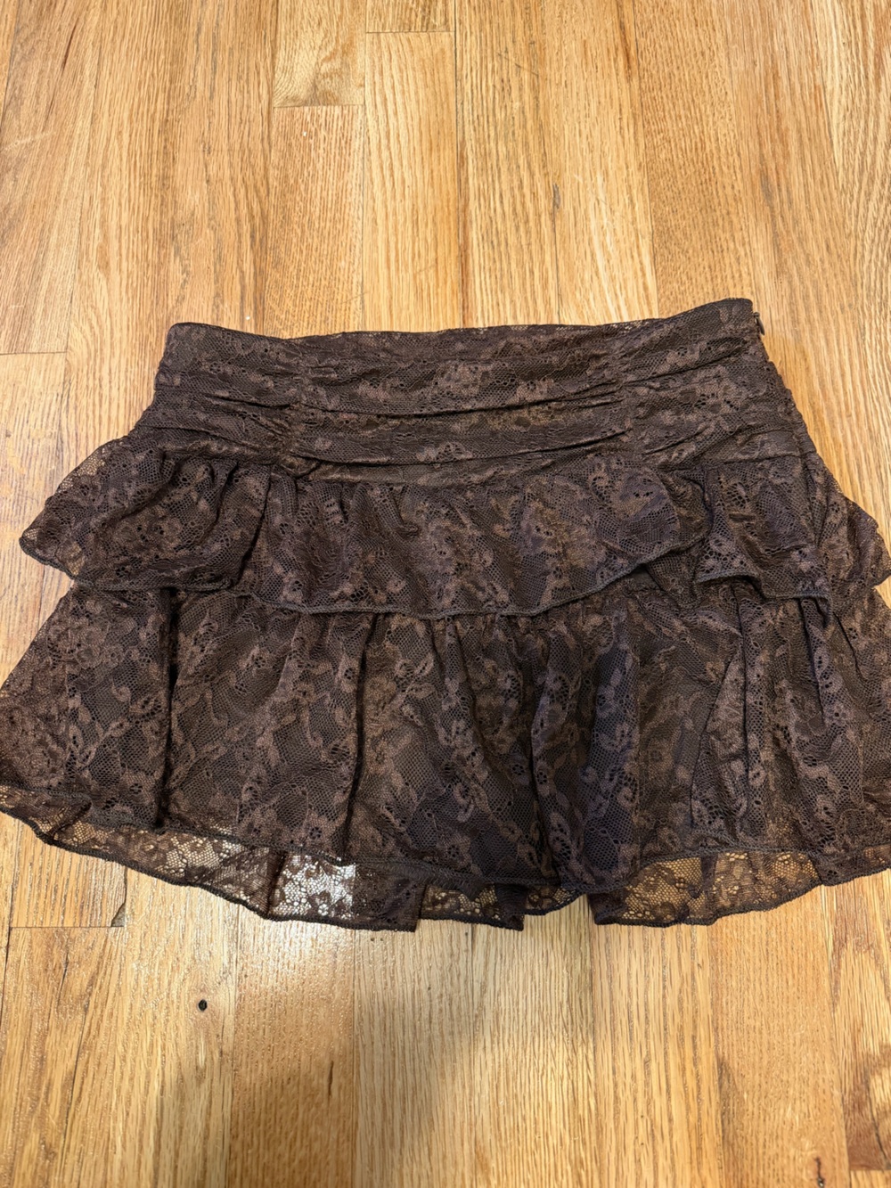Skechers Brown Lace Trim Mini Skirt
